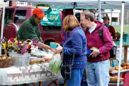 Daniel and customers and Greenfield Farmers Market